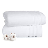 Mytrident Finesse 100% Cotton Bath Towels 1200 Gsm (White) -2 Piece