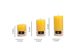 VANILLA FRAGRANCE PILLAR CANDLE | 2 INCH, 3 INCH, 4 INCH | GIFT SET OF 3