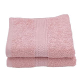Patpug 100% Indian Ultra Soft Cotton Hand Towel 500 Gsm | For Gym, Workout, Yoga, Wash Basin (Baby Pink) -2 Piece