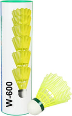 Zenkova W - 600 Badminton Nylon Shuttlecock With Heavy Cork With Excellent Flite | Green , Pack Of 6