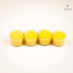 CLEAR CUP TEALIGHT CANDLES LONG BURNING BEST CANDLES FOR HOME DECOR SET OF 4