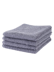 Maspar 100% Cotton Embedded Stripe Face Towel 600 Gsm - Set Of 4 (Grey)