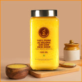 100% Natural Cow Ghee A2 Bilona Gir Cow Desi Ghee By Gir Amritphal | Good Source Of Healthy Desi Cow Ghee Perfect For Improves Hair Health | (1 Litr) 33.8 Ounce | Jar Pack
