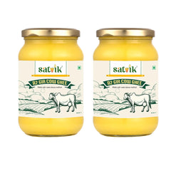 100% Natural A2 Gir Cow Ghee By Satvik Pure Ghee | Healthy & Delicious Nutrients Lab Certified Desi Ghee Good For Sweets | 2 Litr (1 Litr * 2) 67.6 Ounce | Jar Pack