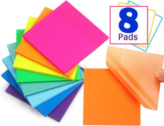 Self-Adhesive Sticky Notes, Clear See Through Post, Multicolor Color 3x3 Inch - 400 Pcs