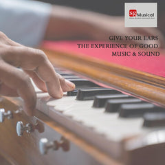 Harmonium Musical Instrument - 39 Keys, Double Fold Bellow, Two Reeds (Bass+ Male) | Two Side Carry Handles, Jaali Frame On Keys