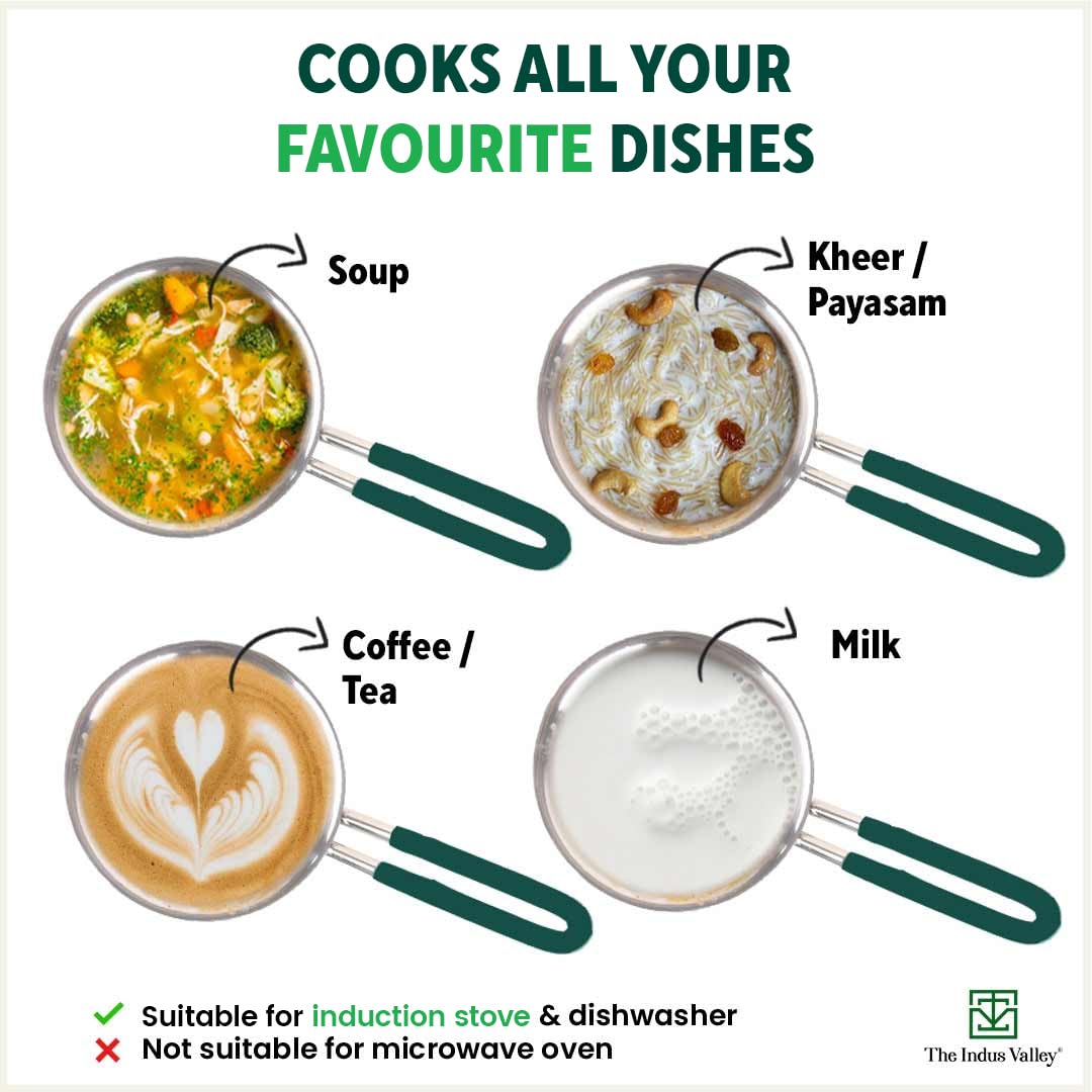 Triply Stainless Steel Sauce Pan Or Milk Pan With Steel Lid For 2-3 People | Small, 16.7cm, 6.6 Inch, 1.4 Liters, 0.9 Kg - Induction Friendly, Nonstick 3-Layer Body, 100% Pure & Toxin-Free Triply Stainless Steel Sauce Pan Or Milk Pan With Steel Lid For 2-3 People | Small, 16.7cm, 6.6 Inch, 1.4 Liters, 0.9 Kg - Induction Friendly, Nonstick 3-Layer Body, 100% Pure & Toxin-Free