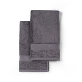 Feather & Spun Organic Cotton Lavender Fragrance Hand Towel 500 Gsm | Anti Microbial Fade Resistant Double Needle Stitch Hand Towel (Charcoal Stone) - Pack Of 2