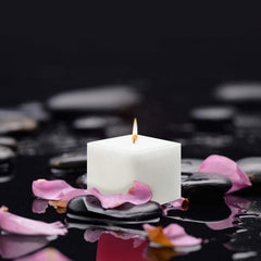 WHITE SQUARE CANDLE 3INCH | BURNING TIME 40 HOURS | CENTRE TABLE PILLAR CANDLE