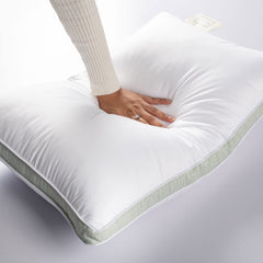 Microfiber Aloe Vera Gel Pillow, Comfortable Pillow, White & Green, Big Size | Anti-Bacterial & Anti-Allergic Sleeping Pillow For Sensitive Skin | Super Soft Pillow, Rectangular Shape Pillow