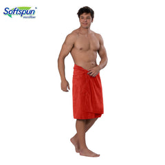 Softspun Microfiber Hair & Face Care Bath Towel 221 Gsm | Ultra Absorbent Super Soft & Comfortable Quick Drying For Men & Women Daily Use Large Size Towel (Red)