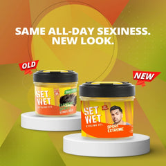 Set Wet Styling Hair Gel For Men Sport Extreme , 250gm 8.8 Oz. | Extreme Hold , High Shine | For Short To Medium Hair | No Alcohol , No Sulphate
