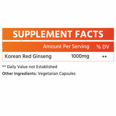 Naturates Korean Ginseng Dietary Supplement, For Energy & Promote Holistic Well - Being, Beneficial For Individuals Experiencing Physical Or Mental Tiredness | 60 Capsules 100gm 0.2lbs