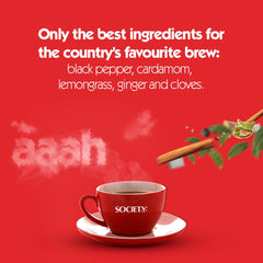 Society Masala Flavor Tea 500gm, 17.6 Ounce - Masala Chai Enriched With Cardamom Ginger Cloves Black Pepper & Lemongrass | Refreshing Classic Masala Tea - No Preservatives, 100% Assam Tea