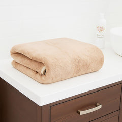 Cotton Bolls Textiles Premium Microfiber Bath Towel 400 Gsm | Ultra-Soft, Quick Dry Super Highly Absorbent, Superior Comfort, Durable & Elegant Design Towel (Beige)