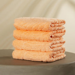 Musa Banana Face Towels 400 Gsm | Terry Face Towel With Free Bag | Super Soft & Ultra Absorbent Towels For Facewash (Peach Fuzz)- Set Of 4