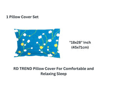 Glace Cotton Super Soft Bedsheets Single Bed Size (60 X 90 Inch) With 1 Pillow Cover | All Around Elastic Fitted Bedsheets, Sky Blue