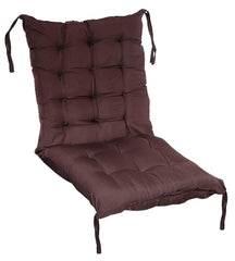 Chair Cushion Pillow, Cotton Chair Pad With Ties, Gaddi Pad For Sitting - Brown Color | Cushion For Chair To Sit | Furniture Cushion, Perfect Fit For Any Chair, Washable - Pack Of 1