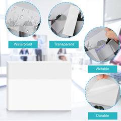 400 Sheet Transparent Sticky Notes, Self-Adhesive Clear Sticky Notes, 4 Sizes, White