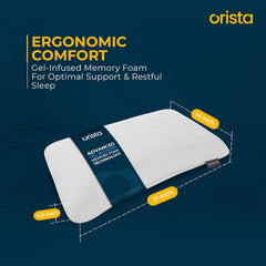 Advance Gel Blended Memory Foam Pillow, For Pain Relief, White, Queen Size - 21 X 14 X 4.5 Inch | For Neck & Shoulder Pain Relief | Orthopedic Pillow For Back & Stomach Sleepers - Pack Of 2