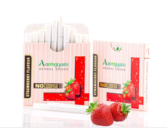 Aarogyam Herbals 100% Tobacco & Nicotine Free Cigarette For Relieve Stress & Mood Enhance Product For Smokers - 10 Sticks In Each Packet Strawberry Flavour Pack Of 10
