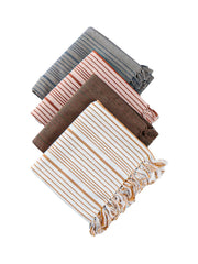 Ramraj 100% Cotton Stripe Bath Towel 1200 Gsm (Multicolor)- Pack Of 4