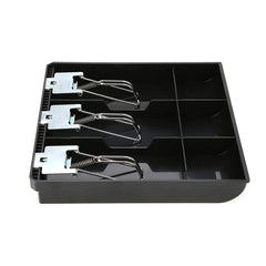Cash Drawer Register Insert Tray 3 Bills 3 Coins Money Storage Box | 9.6 X 9.6 X 1.4 Inch, Colour - Black, Lock Type - Manual Lock