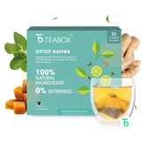 Teabox Detox Kahwa Herbal Tea - 25 Pyramid Tea Bags | Made With 8 Natural Ingredients - 100% Bio Degradable Teabags | 0% Bitterness