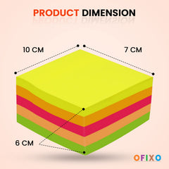 400 Sheets (5 Mix Color X 80 Sheets Each Color) | Sticky Notes Bookmark Point - Multicolor