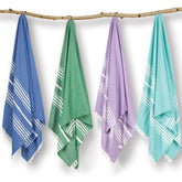Mush 100% Bamboo Light Weight & Ultra-Compact Turkish Towel | Super Soft, Absorbent, Quick Dry, Anti-Odor Bamboo Towel (Pack Of 4) - Multicolor