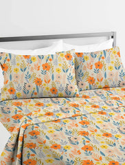 Pure Cotton Super King Size Bedsheets With 2 Large Pillow Covers | 108 X 108 Inches, Multicolor - Kingston Collections 100% Cotton Luxury Soft Sheets