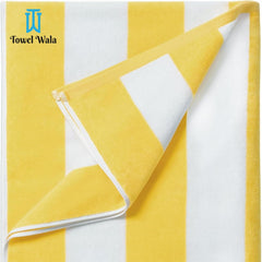 Towel Wala Striped Soft Turkish Cotton Large Bath Towel 450 Gsm | For Men & Women, Hotel Pool Towel (Pack Of 2)