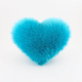 Luxury Soft Fur Love Heart Shape Cushion Pillow, For Valentine's Day, Blue | For Couple, Sofa, Car, Decoration, Furniture Cushion, Washable, Super Soft Pillow, Decoration Purpose