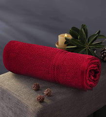 Lukzer Soft 100% Cotton Light Weight Super Absorbant Bath Towel 600 Gsm (Red)
