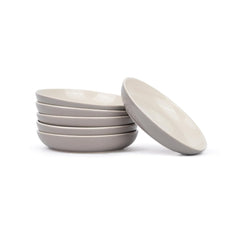Snack Plates Set Of 6, Grey Slow Series | Snacks Plates Set - Dessert Plates | Small Plates With Glossy Finish - Deep Snack Plates | Microwave Safe & Chip Resistant