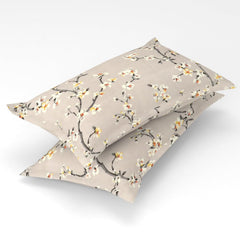 Comfortable Floral Single Bedsheet With 1 Pillow Covers - 61 X 89 Inches, Grey | Lightweight, Washable & Fade-Resistant Bedsheet Designed For Daily Use