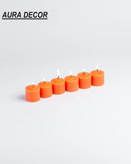 ORANGE FRAGRANCE MANDARIN VOTIVE CANDLE SET OF 12 PERFECT FOR DIWALI GIFT CANDLE