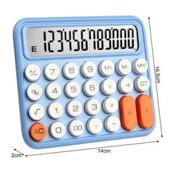 Skofri Mechanical Calculator 12 Digit Extra Large 5-inch LCD Display, Battery Desk Calculator, Big Buttons Easy To Press Use As Office Calculators Desktop, 15°tilt Screen For Kids Calculator (White)