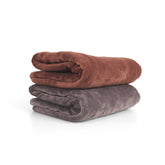 U & U Unique Utilities Microfiber Bath Towels Large Size 400 Gsm | Bath Towel For Unisex | Ultra Absorbent & Quick-Dry Towels (Grey & Brown) - Set Of 2