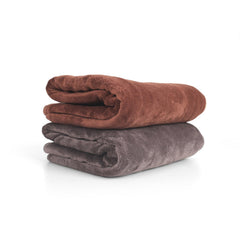 U & U Unique Utilities Microfiber Bath Towels Large Size 400 Gsm | Bath Towel For Unisex | Ultra Absorbent & Quick-Dry Towels (Grey & Brown) - Set Of 2