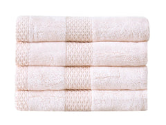 Fash Home International Hand Towel 800 Gsm | 100% Cotton Highly Absorbent Luxurious Large Couple Hand Towel Set (Pearl Peach) - Set Of 4