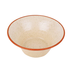 Conical Matte Ceramic Serving Bowl - White & Brown, Diameter - 20 Cm, 850ml | Snack Bowl, Vegetable Serving Bowl - Fiesta Of Hope Collection