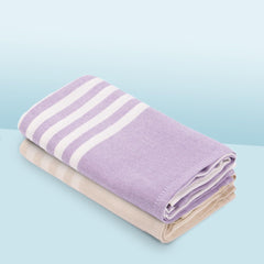 Mush Bamboo Turkish Hand Towels 250 Gsm | 100% Bamboo Gym Towel For Men & Women | Ultra Soft, Absorbent & Quick Dry Towel | Lavender & Beige (Set Of 2)