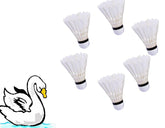 Vovcig Goose Feather Badminton Stable And Durable Badminton Shuttlecocks , For Training & Practice | White , Pack Of 6