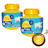 Pure Mukhia A2 Desi Cow Ghee By Amrutam | High In Protein Fiber Healthy & Nutrients Pure Desi Ghee Good For Baby Body Massages | 500ml (250ml * 2) 16.9 Ounce | Jar Pack