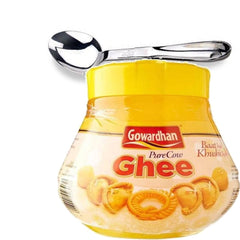 100% Natural Cow Ghee With Steel Spoon By Gowardhan | Rich In Nutrients Flavor Healthy Desi Ghee Perfect For Sweets | (1 Litr) 33.8 Ounce | Jar Pack