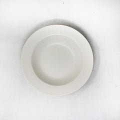 Subhra White Ceramic Pasta Plates - 2 Pieces | White Matte Finish Multi Purpose Ceramic Deep Plates, Snack Plates, Starter Plates - 9 Inch, Microwave Safe & Dishwasher Safe