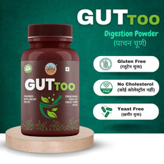 Akioh Gut Too- Gut Strength Effective Solution For Common Digestive Problems, Certified 100% Natural & Pure Powder, Supplements For Stomach Health & Indigestion | 200gm 0.4lbs