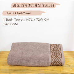 Rangoli 100% Cotton Fibre Bath Towel 600 Gsm | Highly Durable & Absorbent Towel | Skin-Friendly & Quick Drying Luxury Towels (Brown) - Pack Of 1