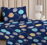 1 Single Bedsheets With 1 Pillow Covers - 60 X 90 Inches, Dark Blue | Breathable & Wrinkle Resistant - Light Weight & Ideal For Everyday Use